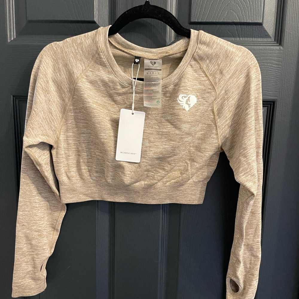 Women's Best cropped work out long sleeve top